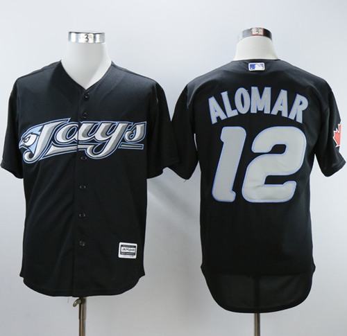 Blue Jays #12 Roberto Alomar Black 2008 Turn Back The Clock Stitched MLB Jersey Blue Jays #12 Roberto Alomar Black 2008 Turn Back The Clock Stitched MLB Jersey