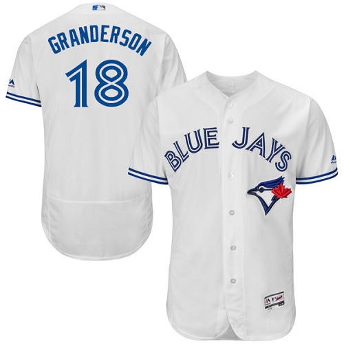 Blue Jays #18 Curtis Granderson White Flexbase Authentic Collection Stitched MLB Jersey Blue Jays #18 Curtis Granderson White Flexbase Authentic Collection Stitched MLB Jersey