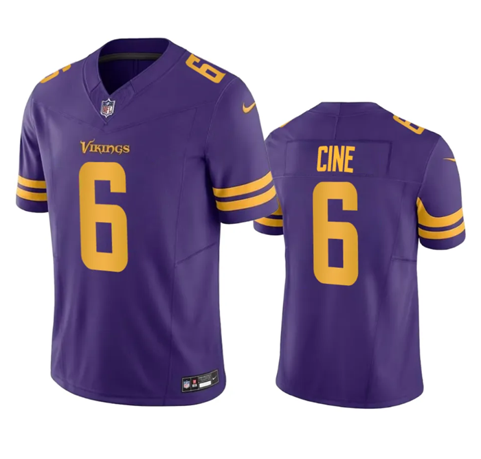 Men's Minnesota Vikings #6 Lewis Cine Purple 2023 F.U.S.E. Color Rush Stitched Jersey Men's Minnesota Vikings #6 Lewis Cine Purple 2023 F.U.S.E. Color Rush Stitched Jersey