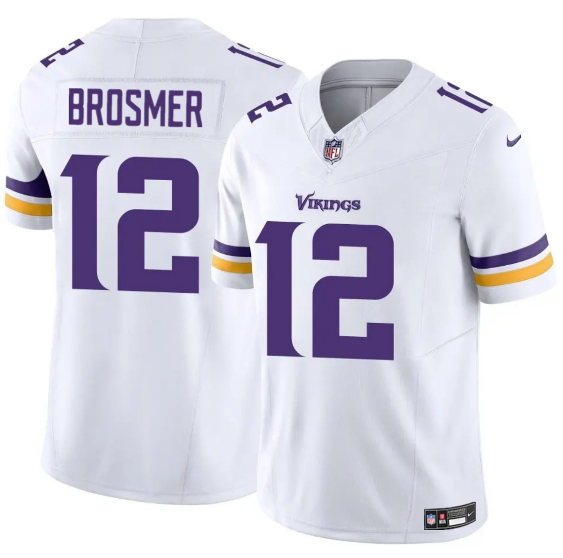 Men's Minnesota Vikings #12 Max Brosmer White 2025 F.U.S.E. Vapor Untouchable Limited Stitched Jersey Men's Minnesota Vikings #12 Max Brosmer White 2025 F.U.S.E. Vapor Untouchable Limited Stitched Jersey