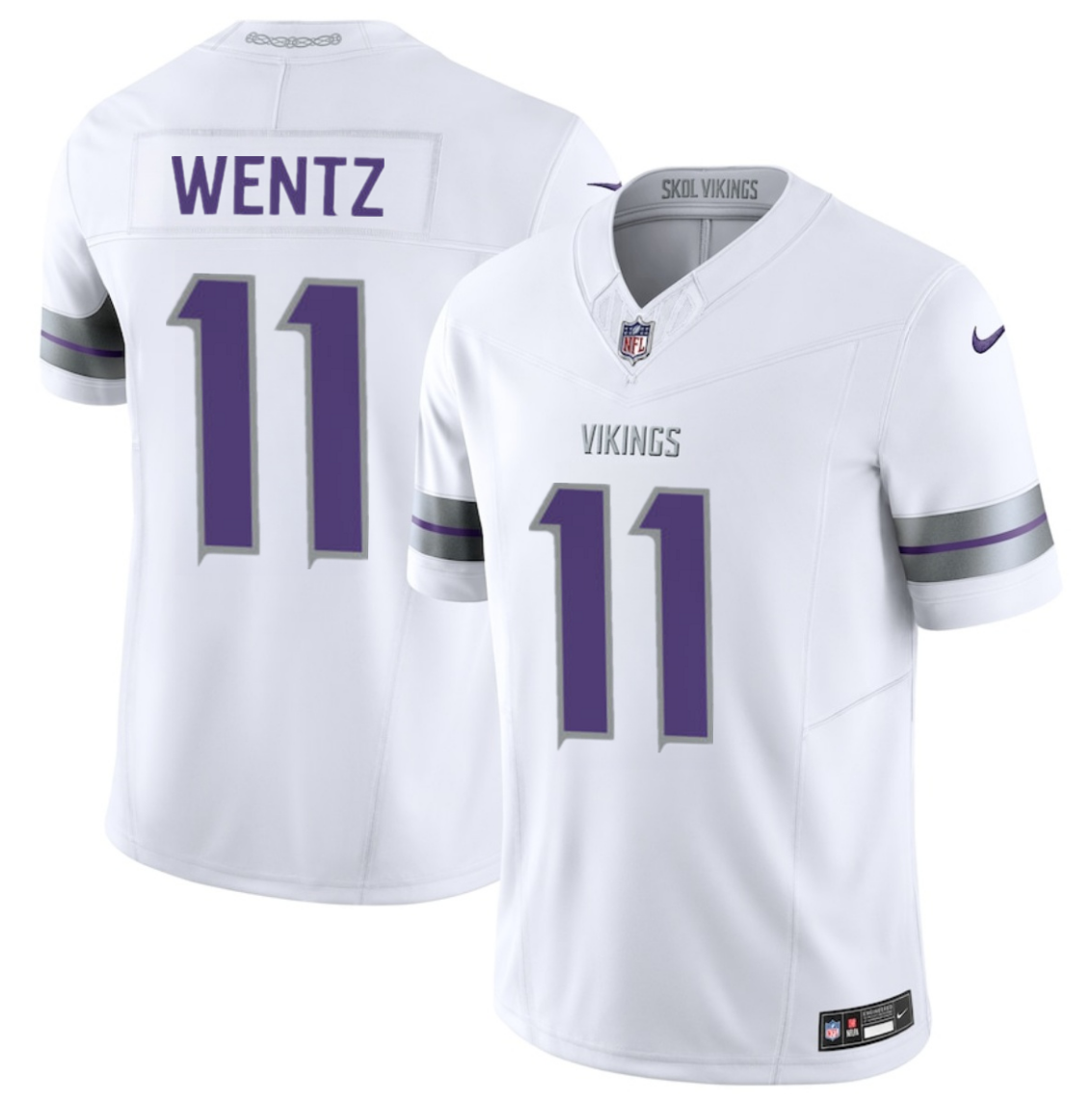 Men's Minnesota Vikings #11 Carson Wentz White 2025 F.U.S.E. Winter Warrior Limited Stitched Jersey