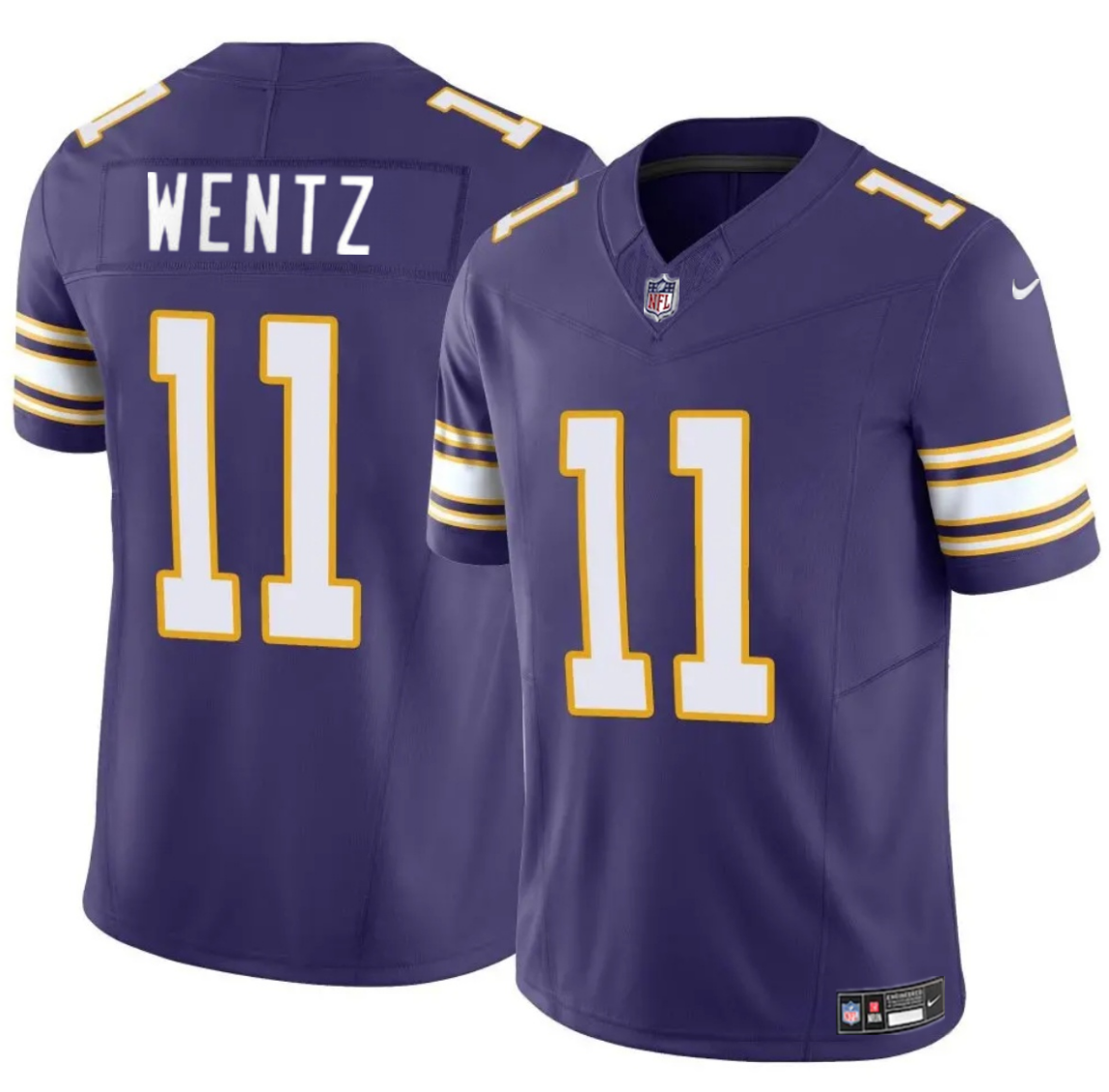 Men's Minnesota Vikings #11 Carson Wentz Purple 2025 F.U.S.E. Throwback Vapor Untouchable Limited Stitched Jersey Men's Minnesota Vikings #11 Carson Wentz Purple 2025 F.U.S.E. Throwback Vapor Untouchable Limited Stitched Jersey
