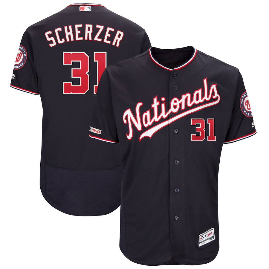 Washington Nationals #31 Max Scherzer Majestic Alternate Authentic Collection Flex Base Player Jersey Navy Washington Nationals #31 Max Scherzer Majestic Alternate Authentic Collection Flex Base Player Jersey Navy