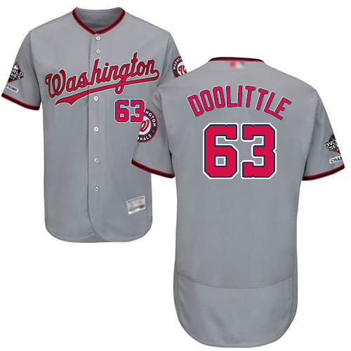 Nationals #63 Sean Doolittle Grey Flexbase Authentic Collection 2019 World Series Champions Stitched MLB Jersey Nationals #63 Sean Doolittle Grey Flexbase Authentic Collection 2019 World Series Champions Stitched MLB Jersey