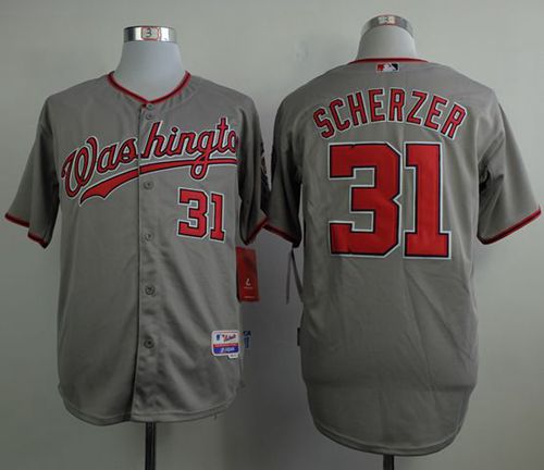 Nationals #31 Max Scherzer Grey Cool Base Stitched MLB Jersey Nationals #31 Max Scherzer Grey Cool Base Stitched MLB Jersey