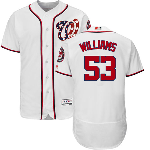 Nationals #53 Austen Williams White Flexbase Authentic Collection Stitched MLB Jersey Nationals #53 Austen Williams White Flexbase Authentic Collection Stitched MLB Jersey