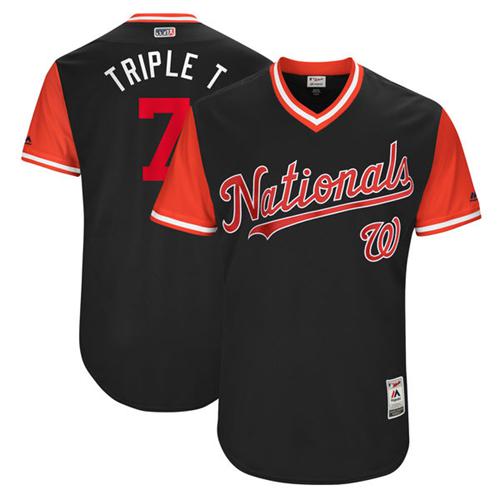 Nationals #7 Trea Turner Navy "Triple T" Players Weekend Authentic Stitched MLB Jersey Nationals #7 Trea Turner Navy "Triple T" Players Weekend Authentic Stitched MLB Jersey