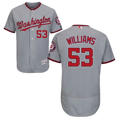 Nationals #53 Austen Williams Grey Flexbase Authentic Collection Stitched MLB Jersey Nationals #53 Austen Williams Grey Flexbase Authentic Collection Stitched MLB Jersey