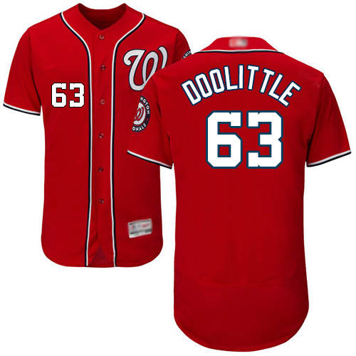 Nationals #63 Sean Doolittle Red Flexbase Authentic Collection Stitched MLB Jersey Nationals #63 Sean Doolittle Red Flexbase Authentic Collection Stitched MLB Jersey