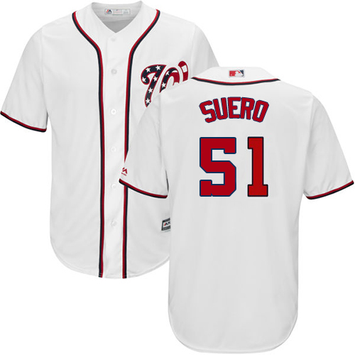 Nationals #51 Wander Suero White New Cool Base Stitched MLB Jersey Nationals #51 Wander Suero White New Cool Base Stitched MLB Jersey