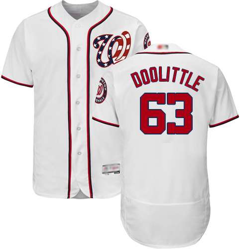 Nationals #63 Sean Doolittle White Flexbase Authentic Collection Stitched MLB Jersey Nationals #63 Sean Doolittle White Flexbase Authentic Collection Stitched MLB Jersey
