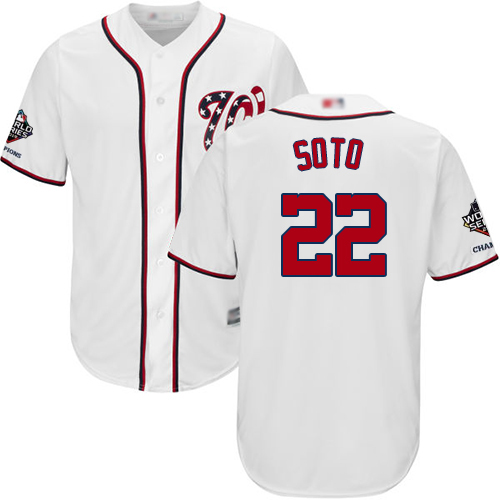 Nationals #22 Juan Soto White New Cool Base 2019 World Series Champions Stitched MLB Jersey Nationals #22 Juan Soto White New Cool Base 2019 World Series Champions Stitched MLB Jersey