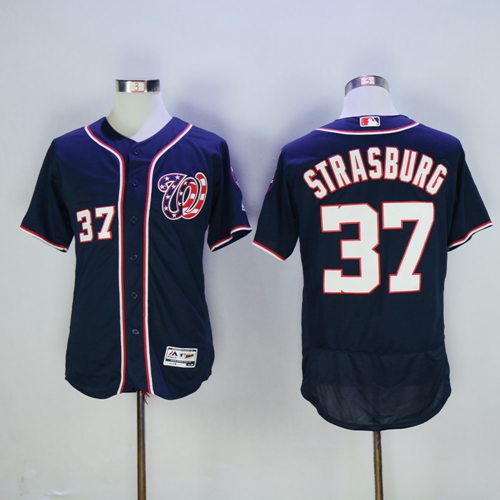 Nationals #37 Stephen Strasburg Navy Blue Flexbase Authentic Collection Stitched MLB Jersey Nationals #37 Stephen Strasburg Navy Blue Flexbase Authentic Collection Stitched MLB Jersey