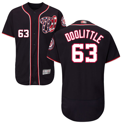 Nationals #63 Sean Doolittle Navy Blue Flexbase Authentic Collection Stitched MLB Jersey Nationals #63 Sean Doolittle Navy Blue Flexbase Authentic Collection Stitched MLB Jersey