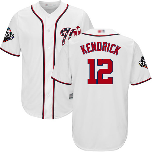 Nationals #12 Howie Kendrick White Cool Base 2019 World Series Champions Stitched MLB Jersey Nationals #12 Howie Kendrick White Cool Base 2019 World Series Champions Stitched MLB Jersey