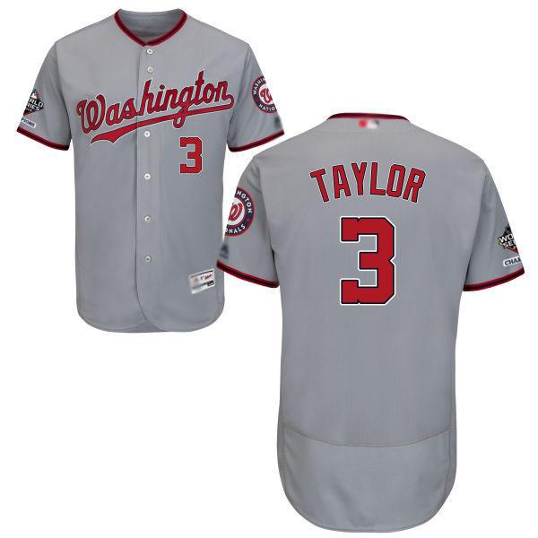 Nationals #3 Michael Taylor Grey Flexbase Authentic Collection 2019 World Series Champions Stitched MLB Jersey Nationals #3 Michael Taylor Grey Flexbase Authentic Collection 2019 World Series Champions Stitched MLB Jersey