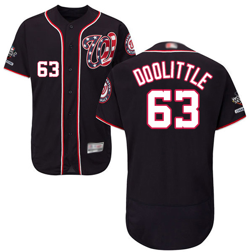 Nationals #63 Sean Doolittle Navy Blue Flexbase Authentic Collection 2019 World Series Champions Stitched MLB Jersey Nationals #63 Sean Doolittle Navy Blue Flexbase Authentic Collection 2019 World Series Champions Stitched MLB Jersey