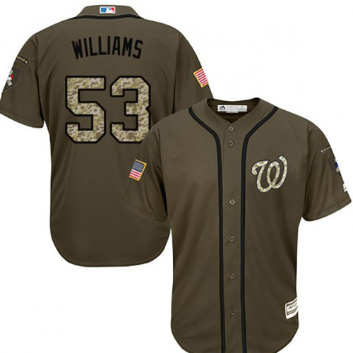 Nationals #53 Austen Williams Green Salute to Service Stitched MLB Jersey Nationals #53 Austen Williams Green Salute to Service Stitched MLB Jersey
