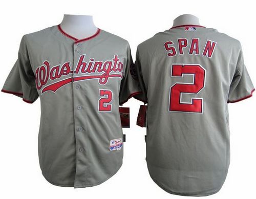 Nationals #2 Denard Span Grey Cool Base Stitched MLB Jersey Nationals #2 Denard Span Grey Cool Base Stitched MLB Jersey