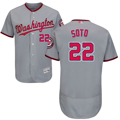 Nationals #22 Juan Soto Grey Flexbase Authentic Collection Stitched MLB Jersey Nationals #22 Juan Soto Grey Flexbase Authentic Collection Stitched MLB Jersey