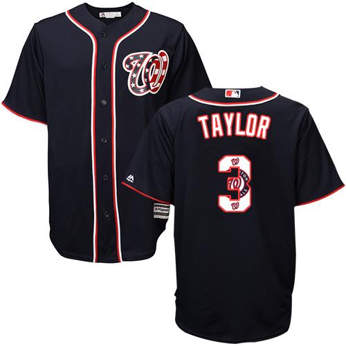 Nationals #3 Michael Taylor Navy Blue Team Logo Fashion Stitched MLB Jersey Nationals #3 Michael Taylor Navy Blue Team Logo Fashion Stitched MLB Jersey