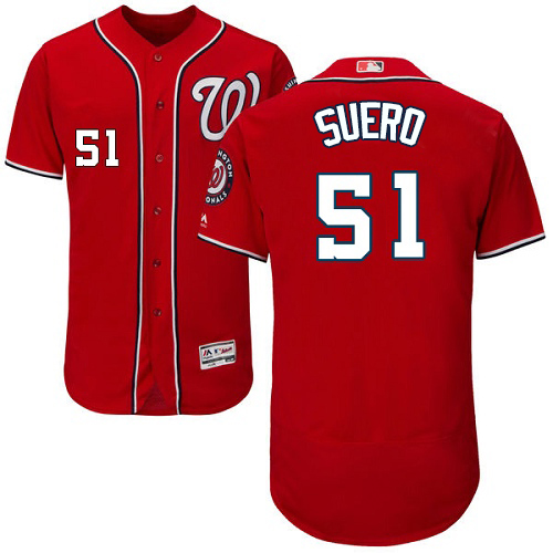 Nationals #51 Wander Suero Red Flexbase Authentic Collection Stitched MLB Jersey Nationals #51 Wander Suero Red Flexbase Authentic Collection Stitched MLB Jersey