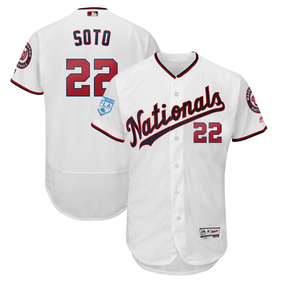 Nationals #22 Juan Soto White 2019 Spring Training Flex Base Stitched MLB Jersey Nationals #22 Juan Soto White 2019 Spring Training Flex Base Stitched MLB Jersey