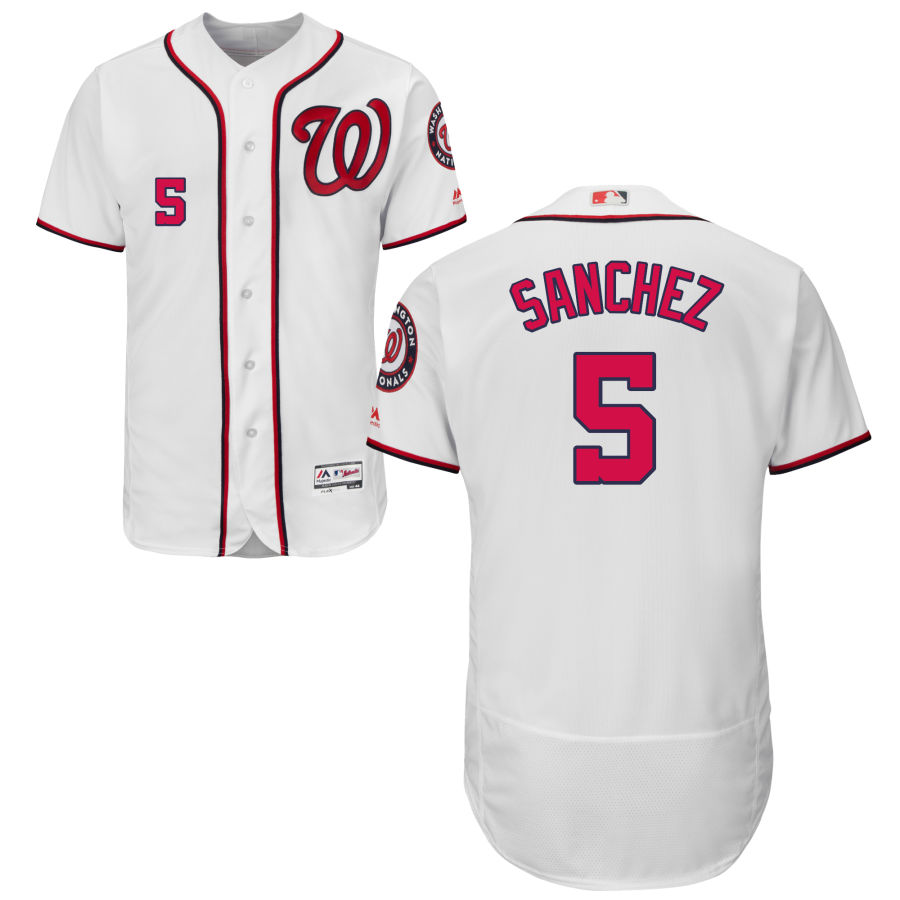 Washington Nationals #5 Adrian Sanchez Home Flex Base White Stitched MLB Jersey Washington Nationals #5 Adrian Sanchez Home Flex Base White Stitched MLB Jersey