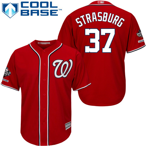Nationals #37 Stephen Strasburg Red New Cool Base 2019 World Series Champions Stitched MLB Jersey Nationals #37 Stephen Strasburg Red New Cool Base 2019 World Series Champions Stitched MLB Jersey