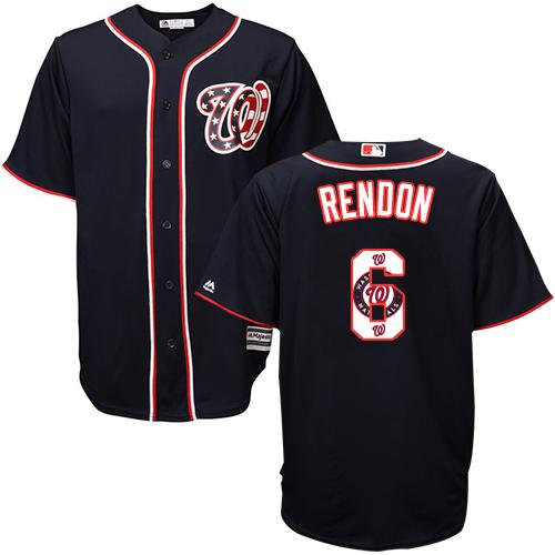 Nationals #6 Anthony Rendon Navy Blue Team Logo Fashion Stitched MLB Jersey Nationals #6 Anthony Rendon Navy Blue Team Logo Fashion Stitched MLB Jersey