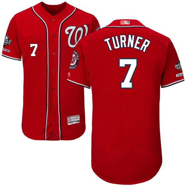 Nationals #7 Trea Turner Red Flexbase Authentic Collection 2019 World Series Champions Stitched MLB Jersey Nationals #7 Trea Turner Red Flexbase Authentic Collection 2019 World Series Champions Stitched MLB Jersey