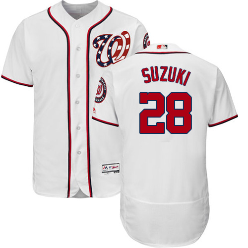 Nationals #28 Kurt Suzuki White Flexbase Authentic Collection Stitched MLB Jersey Nationals #28 Kurt Suzuki White Flexbase Authentic Collection Stitched MLB Jersey