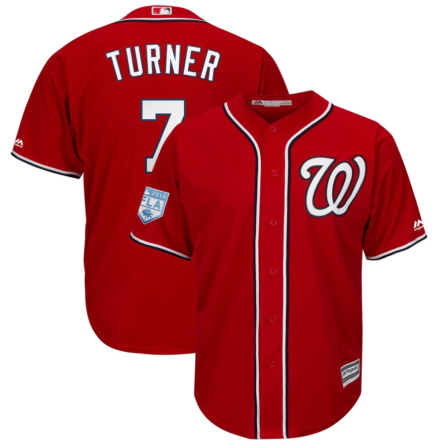 Nationals #7 Trea Turner Red 2019 Spring Training Cool Base Stitched MLB Jersey Nationals #7 Trea Turner Red 2019 Spring Training Cool Base Stitched MLB Jersey