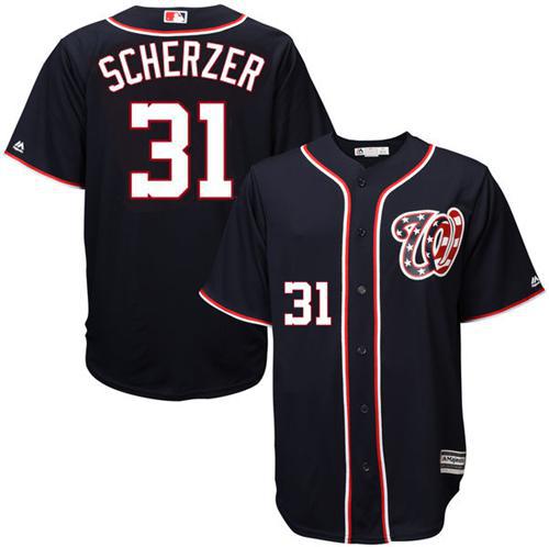 Nationals #31 Max Scherzer Navy Blue New Cool Base Stitched MLB Jersey Nationals #31 Max Scherzer Navy Blue New Cool Base Stitched MLB Jersey