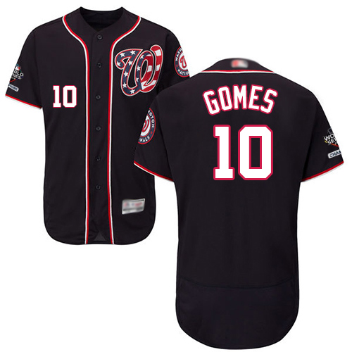 Nationals #10 Yan Gomes Navy Blue Flexbase Authentic Collection 2019 World Series Champions Stitched MLB Jersey Nationals #10 Yan Gomes Navy Blue Flexbase Authentic Collection 2019 World Series Champions Stitched MLB Jersey