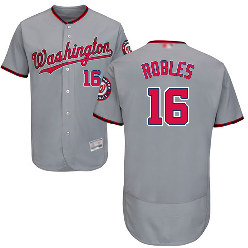 Nationals #16 Victor Robles Grey Flexbase Authentic Collection Stitched MLB Jersey Nationals #16 Victor Robles Grey Flexbase Authentic Collection Stitched MLB Jersey