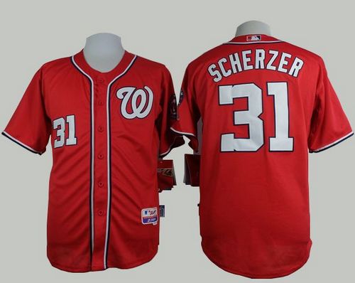 Nationals #31 Max Scherzer Red Cool Base Stitched MLB Jersey Nationals #31 Max Scherzer Red Cool Base Stitched MLB Jersey