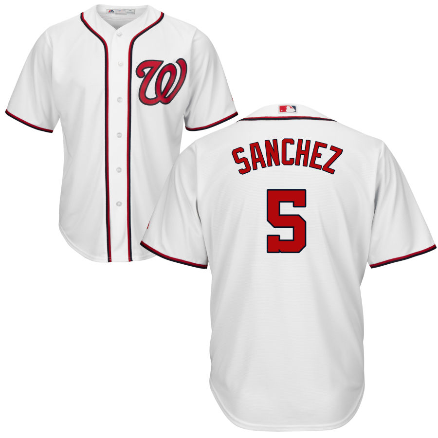 Washington Nationals #5 Adrian Sanchez Cool Base White Stitched MLB Jersey Washington Nationals #5 Adrian Sanchez Cool Base White Stitched MLB Jersey