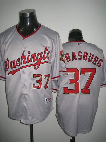 Nationals #37 Stephen Strasburg Stitched Grey MLB Jersey Nationals #37 Stephen Strasburg Stitched Grey MLB Jersey