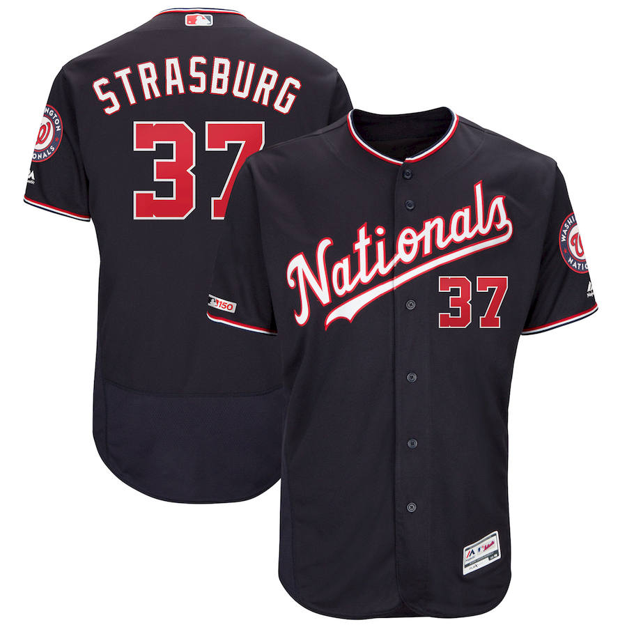Washington Nationals #37 Stephen Strasburg Majestic Alternate Authentic Collection Flex Base Player Jersey Navy Washington Nationals #37 Stephen Strasburg Majestic Alternate Authentic Collection Flex Base Player Jersey Navy