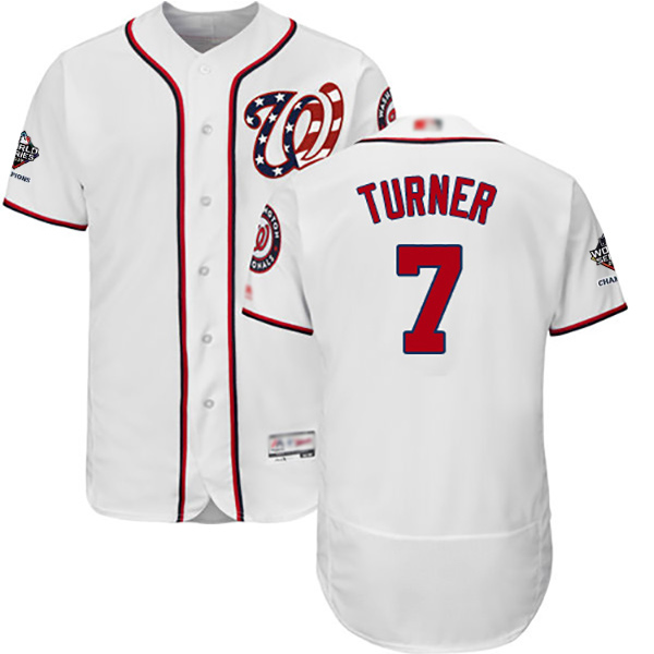 Nationals #7 Trea Turner White Flexbase Authentic Collection 2019 World Series Champions Stitched MLB Jersey Nationals #7 Trea Turner White Flexbase Authentic Collection 2019 World Series Champions Stitched MLB Jersey