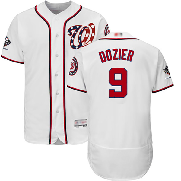 Nationals #9 Brian Dozier White Flexbase Authentic Collection 2019 World Series Champions Stitched MLB Jersey Nationals #9 Brian Dozier White Flexbase Authentic Collection 2019 World Series Champions Stitched MLB Jersey