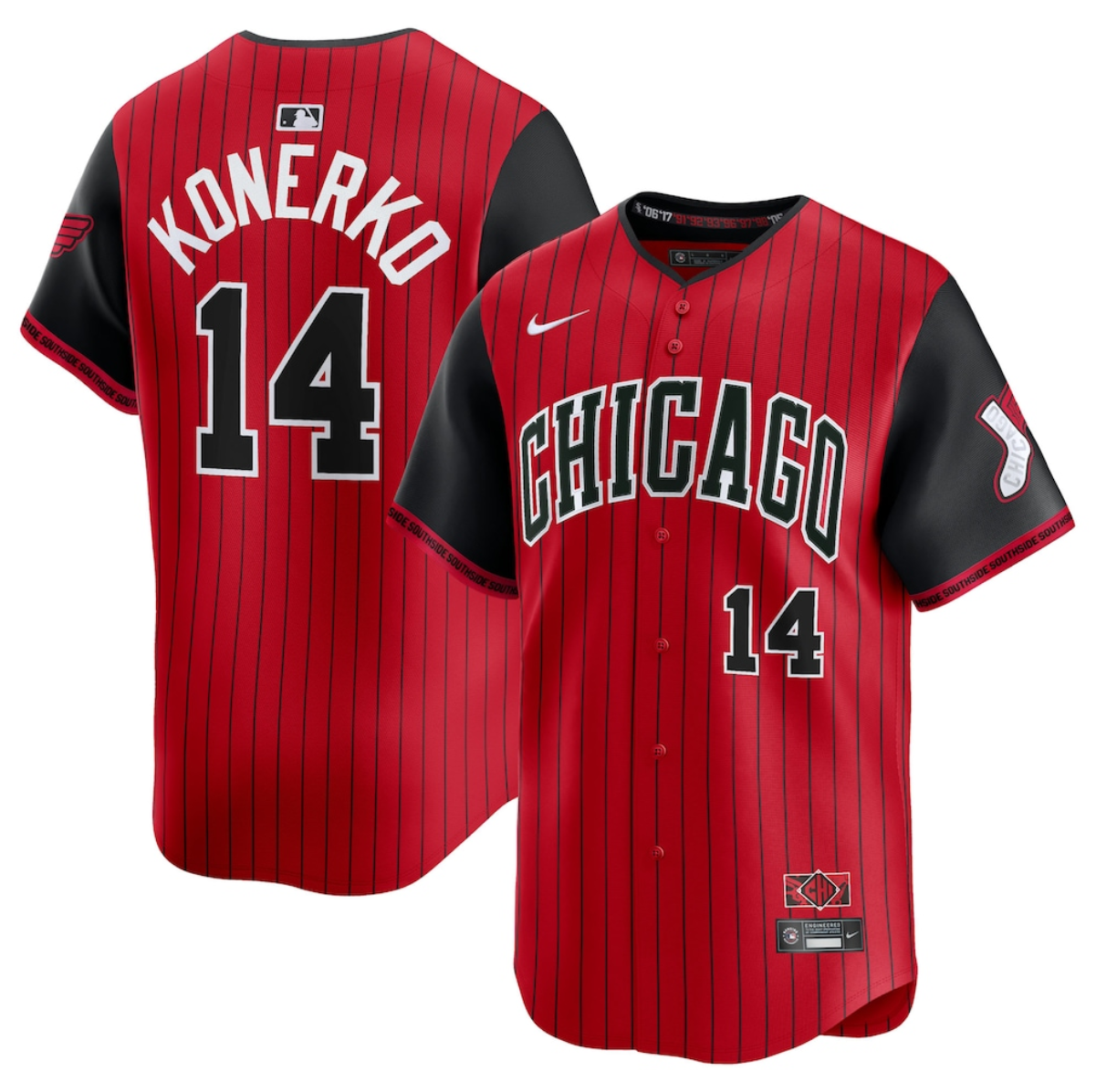 Men's Chicago White Sox #14 Paul Konerko Red/Black 2025 City Connect Limited Stitched Baseball Jersey