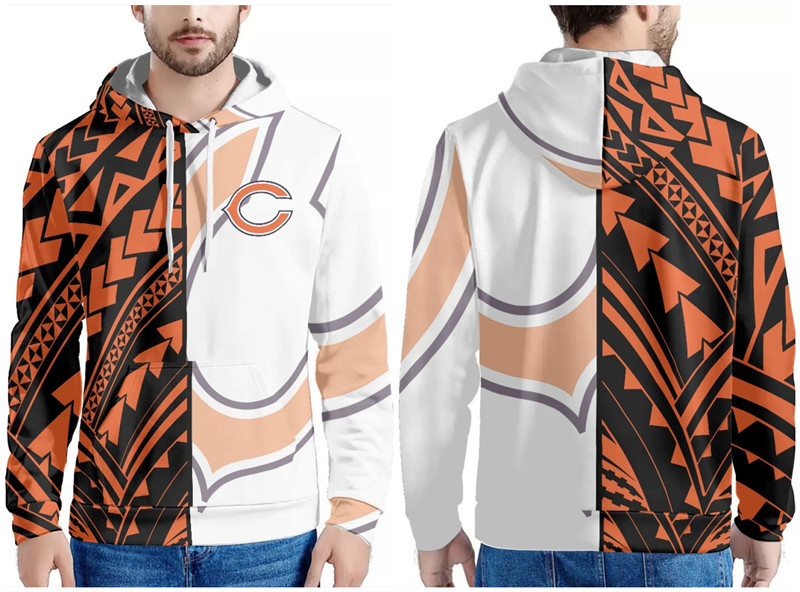 Men's Chicago Bears Black/Orange/White Pullover Hoodie Men's Chicago Bears Black/Orange/White Pullover Hoodie