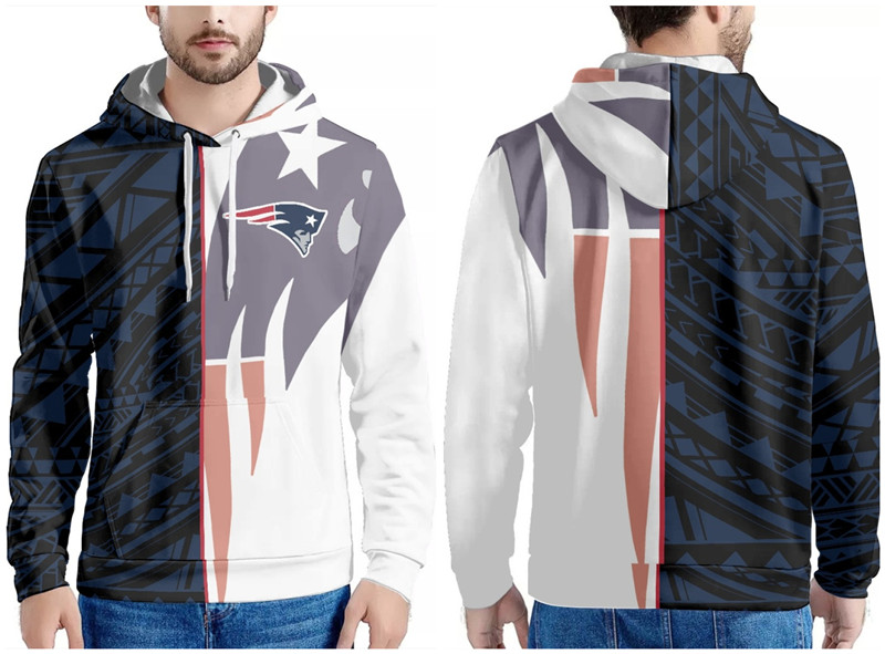 Men's New England Patriots Navy/Black/White Pullover Hoodie Men's New England Patriots Navy/Black/White Pullover Hoodie