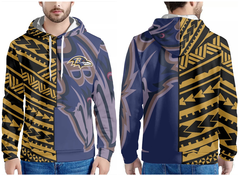 Men's Baltimore Ravens Purple/Black/Gold Pullover Hoodie Men's Baltimore Ravens Purple/Black/Gold Pullover Hoodie