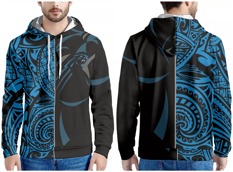 Men's Carolina Panthers Black/Blue Pullover Hoodie Men's Carolina Panthers Black/Blue Pullover Hoodie