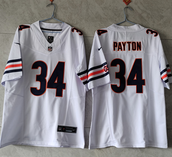 Men's Chicago Bears #34 Walter Payton White 2023 F.U.S.E. Vapor Untouchable Limited Stitched Football Jersey Men's Chicago Bears #34 Walter Payton White 2023 F.U.S.E. Vapor Untouchable Limited Stitched Football Jersey