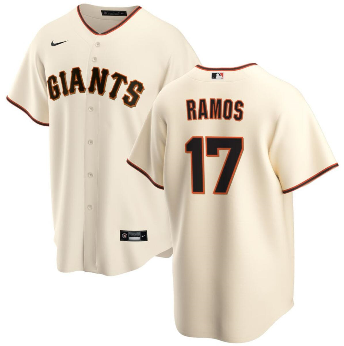 Men's San Francisco Giants #17 Heliot Ramos Cream Cool Base Stitched Baseball Jersey Men's San Francisco Giants #17 Heliot Ramos Cream Cool Base Stitched Baseball Jersey