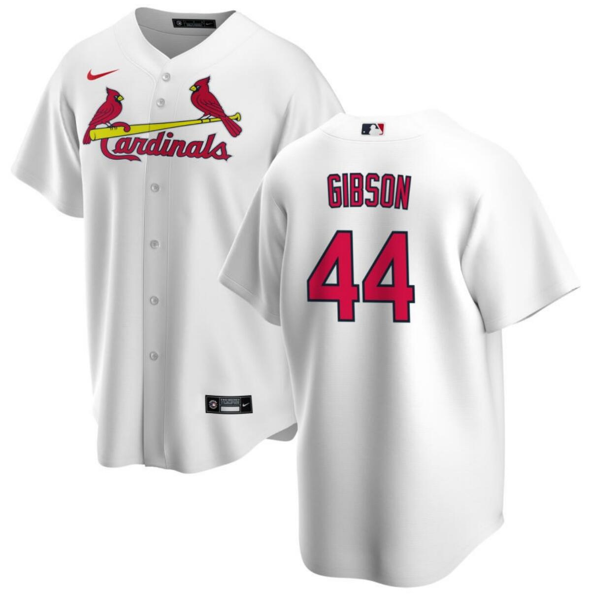 Men's St. Louis Cardinals #44 Kyle Gibson White Cool Base Stitched Baseball Jersey Men's St. Louis Cardinals #44 Kyle Gibson White Cool Base Stitched Baseball Jersey